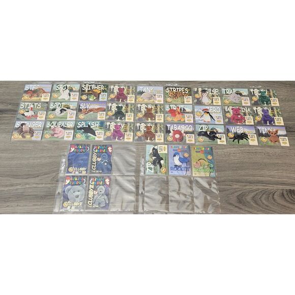 VTG 1999 Set of 126 Ty Beanie Babies Trading Cards Yellow Binder Membership Kit - Picture 8 of 15